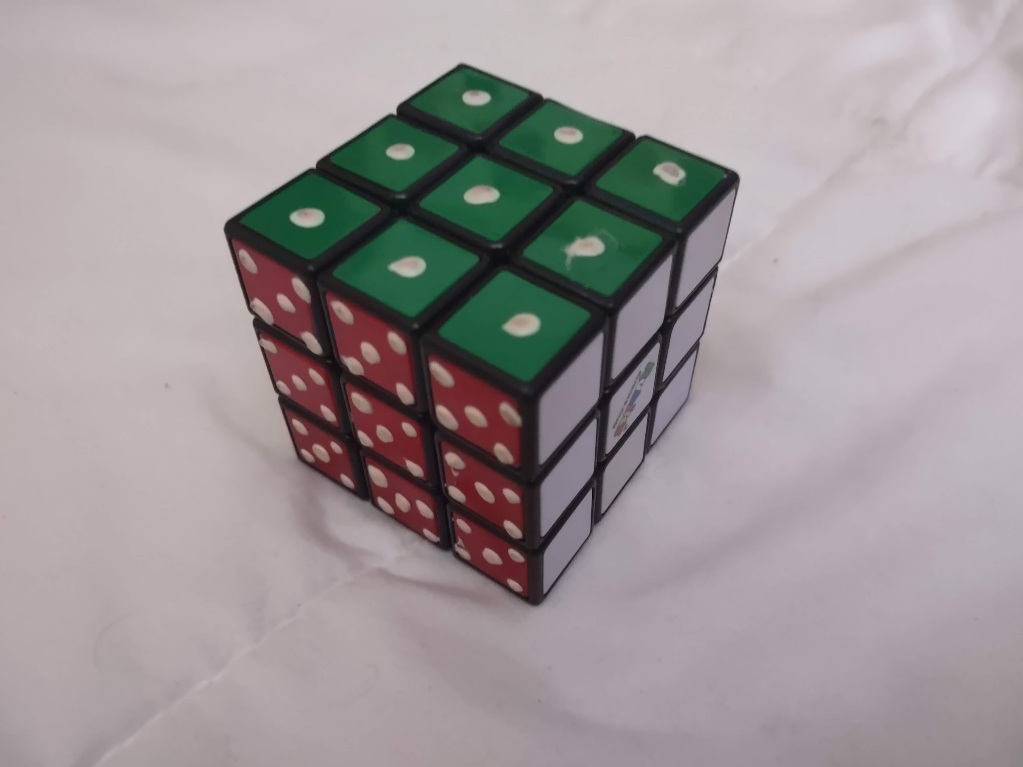 a rubik's brand rubiks cube that has raised shapes to make it possible to solve by touch.